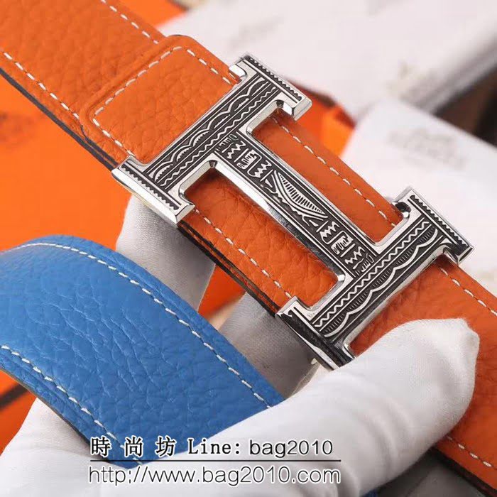愛馬仕HERMES 純手工精湛原單車線 奢華立體紋 高端男士皮帶 HHG1458